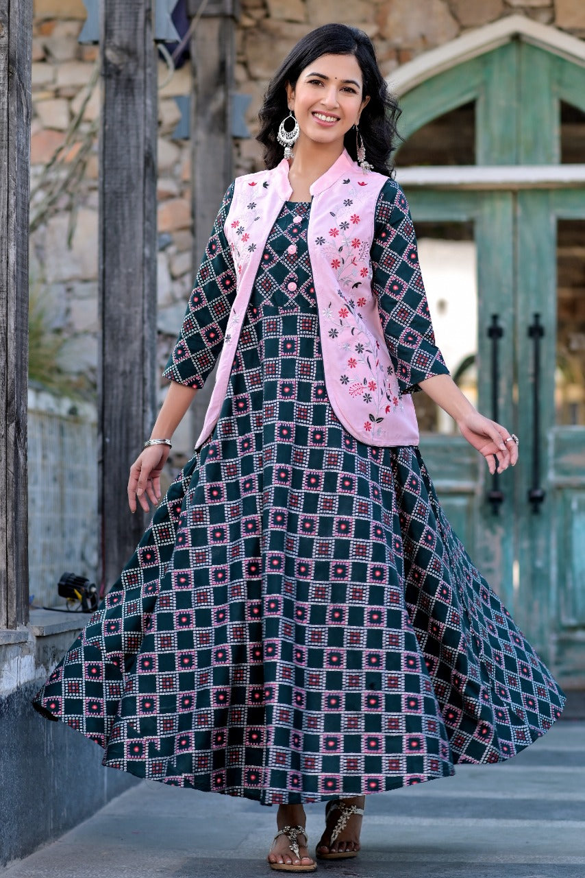 Purple Embroidery Designer Gown